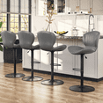 thumbnail image 1 of Waleaf Modern Adjustable Bar Stools Set of 4, Faux Leather Upholstered Swivel Counter Stools, Counter Height Bar Stools with Large Base, 1 of 7