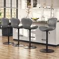 thumbnail image 1 of Waleaf Modern Adjustable Bar Stools Set of 4, Faux Leather Upholstered Swivel Counter Stools, Counter Height Bar Stools with Large Base, 1 of 7