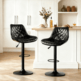 thumbnail image 1 of Waleaf Modern Bar Stools with Back Set of 2, PU Leather Adjustable Swivel Counter Stools for Kitchen Island, 1 of 7