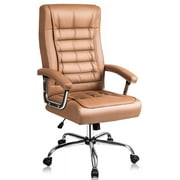 Waleaf Office Chair with Spring Cushion,400LBS High Back Computer Chair with Padded Armrest, Khaki