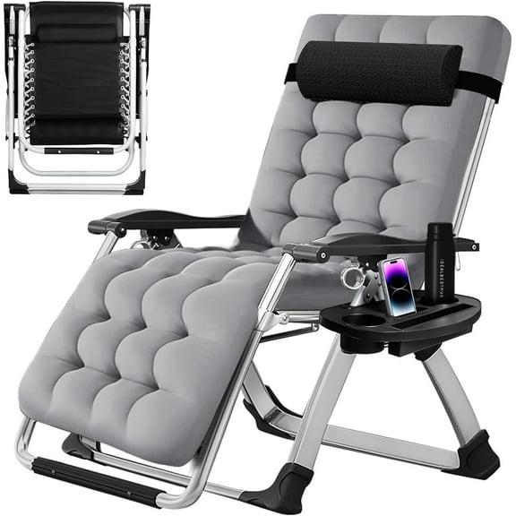 Waleaf Oversized Zero Gravity Chair with Removable Cushion & Cup Holder, Reclining  Lounge Chair for Outdoor