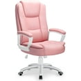 thumbnail image 1 of Waleaf PU Leather High Back Cushion Desk Chair, Pink, 1 of 8