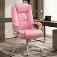thumbnail image 1 of Waleaf PU Leather High Back Cushion Desk Chair, Pink, 1 of 11