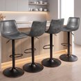 thumbnail image 1 of Waleaf Swivel Bar Stools Set of 6, Modern Adjustable Height Counter Stools with PU Leather Upholstery, Comfortable Back Support Kitchen Chairs,Gray, 1 of 7