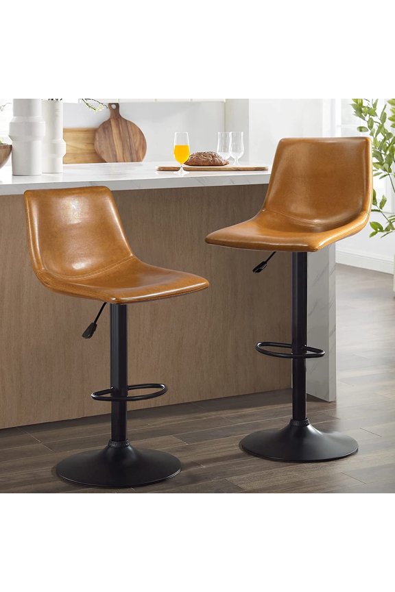 Swivel Counter Height Bar Stools with Back Set of 2,Adjustable Dining Barstools with Footrest