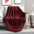thumbnail image 1 of Walensee 100% Acrylic Knit Throw Blanket for Couch, 50" x 60", Red, Machine Washable, 1 of 8