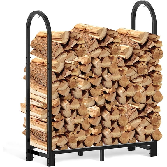 Walensee 3FT Firewood Rack Holder, Wood Storage Outdoor Heavy Duty Steel Wood Rack for Firewood Log Stand Indoor, Metal Fire Woods Pile Stacking Log Bin Wood Lumber Storage Stand Tubular