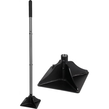 Walensee Steel Tamper with 48 inch Steel Handle 10"x10" Garden Tamper with Rubber Grip
