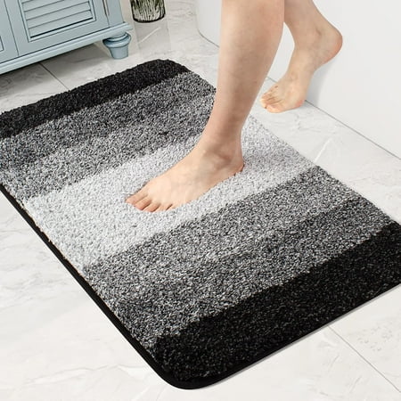 Walensee Bath Rug for Bathroom Non Slip Bathroom Mat (20 x 32, Ombre Black)