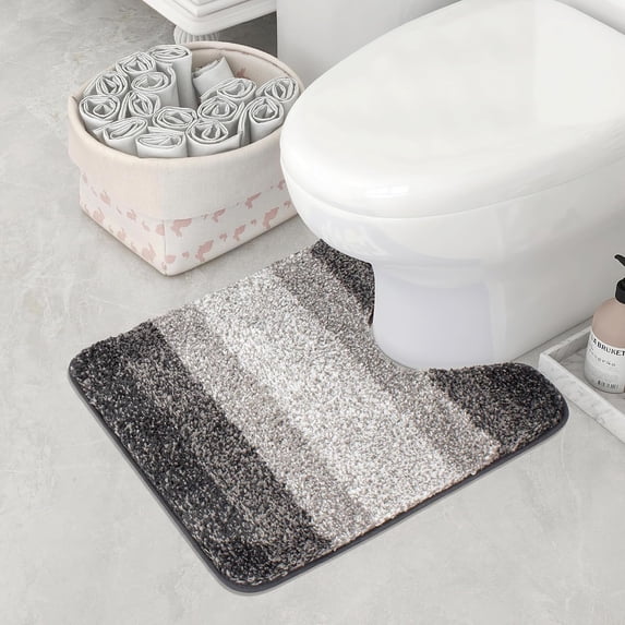 Walensee Bathroom Contour Rug (20 x 24, Ombre Grey) Bath Mat for Bathroom