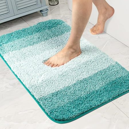 Walensee Bathroom Rug Non Slip Bath Mat for Bathroom (16 x 24, Ombre Turquoise)