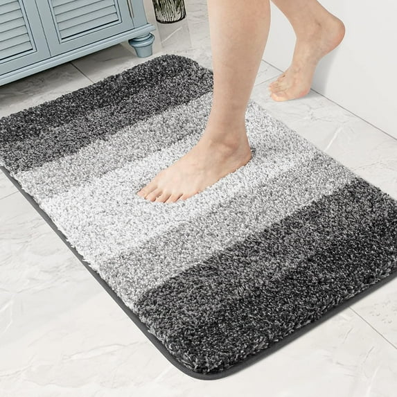 Walensee Bathroom Rug Non Slip Bath Mat for Bathroom (24 x 36, Ombre Grey)