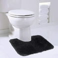 thumbnail image 1 of Walensee Contour Rug Shag Bath Rug, Non Slip Bath Mat for Bathroom, 20"x24", Black, Machine Wash, 1 of 9