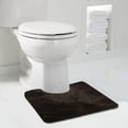 thumbnail image 1 of Walensee Contour Rug Shag Bath Rug, Non Slip Bath Mat for Bathroom, 20"x24", Brown, Machine Wash, 1 of 9