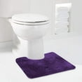 thumbnail image 1 of Walensee Contour Rug Shag Bath Rug, Non Slip Bath Mat for Bathroom, 20"x24", Dark Purple, Machine Wash, 1 of 9