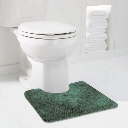 Walensee Contour Rug Shag Bath Rug, Non Slip Bath Mat for Bathroom, 20"x24", Hunter Green, Machine Wash