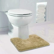 Walensee Contour Rug Shag Bath Rug, Non Slip Bath Mat for Bathroom, 20"x24", Sand, Machine Wash