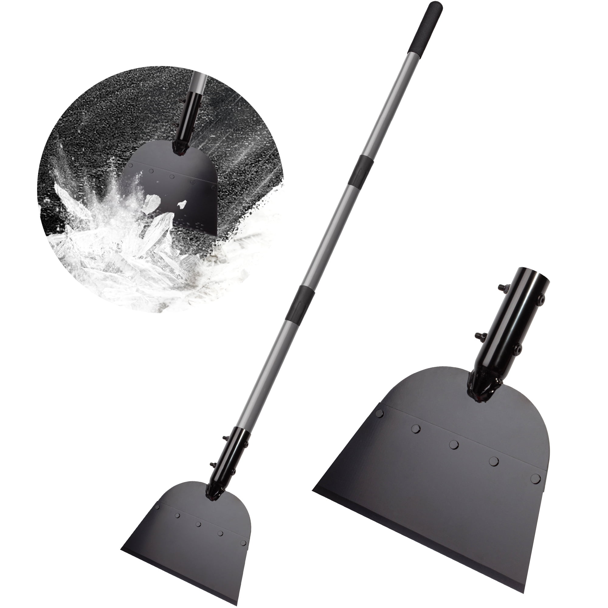 Walensee Flat Shovel, Snow Shovel, Ice Scraper, 54 inch Snow Ice Chopper for Walkway, Ice Removing, Outdoor Garden Cleaning Shovel Weed Remove Tool for Lawn Edging, Driveway Weeding Tool