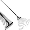 thumbnail image 1 of Walensee Garden Leaf Rake 64 inch Adjustable Folding Metal Leaves Rake Tools,Expandable Head from 7-22 inch,15 Tines Shrub Rake to Collect Leaf & Poop Among Lawn and Yards, 1 of 7