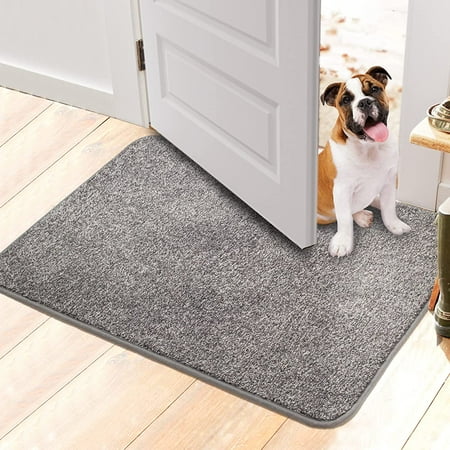 Walensee Indoor Doormat, Front Door Mat for Entrance, 20"x32" Light Grey