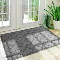 Walensee Indoor Doormat, Front Door Mat for Entrance, 20"x32" Light Grey