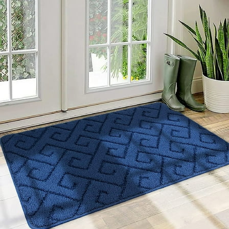 Walensee Indoor Doormat, Front Door Mat for Entrance, 20"x32" Navy Blue
