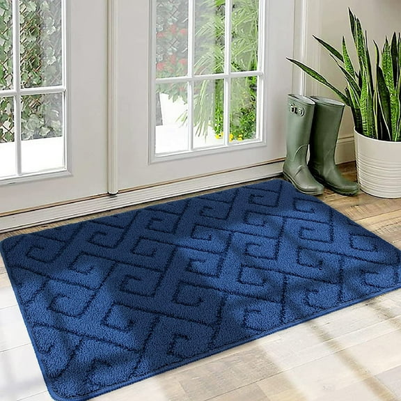 Walensee Indoor Doormat, Front Door Mat for Entrance, 20"x32" Navy Blue