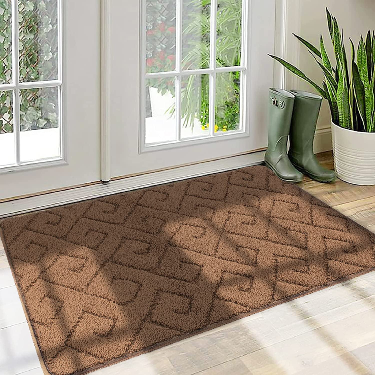 Walensee Indoor Doormat, Front Door Mat for Entrance, 32"x48" Brown