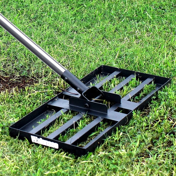 Walensee Lawn Leveling Rake, Levelawn Tool, Heavy Duty Effort Saving Lawn Level Tool, Steel Handle Lawn Leveler for Yard Garden Golf Course , Ease Level Soil Sand Dirt Surfaces, 6.5FT 17"x10"