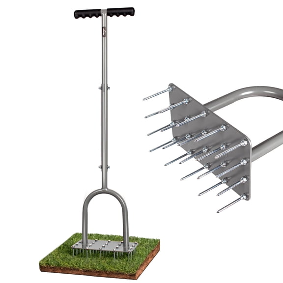 Walensee Manual Lawn Aerator, 4-Row 20-Spike, Heavy-Duty Steel for Yard & Garden