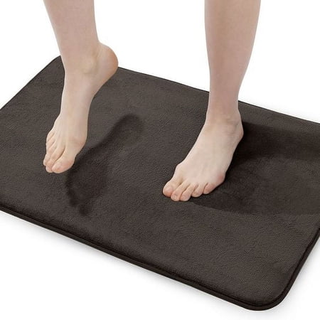 Walensee Memory Foam Bath Rug, 20"x32", Brown, Non Slip Bathroom Mat, Machine Wash