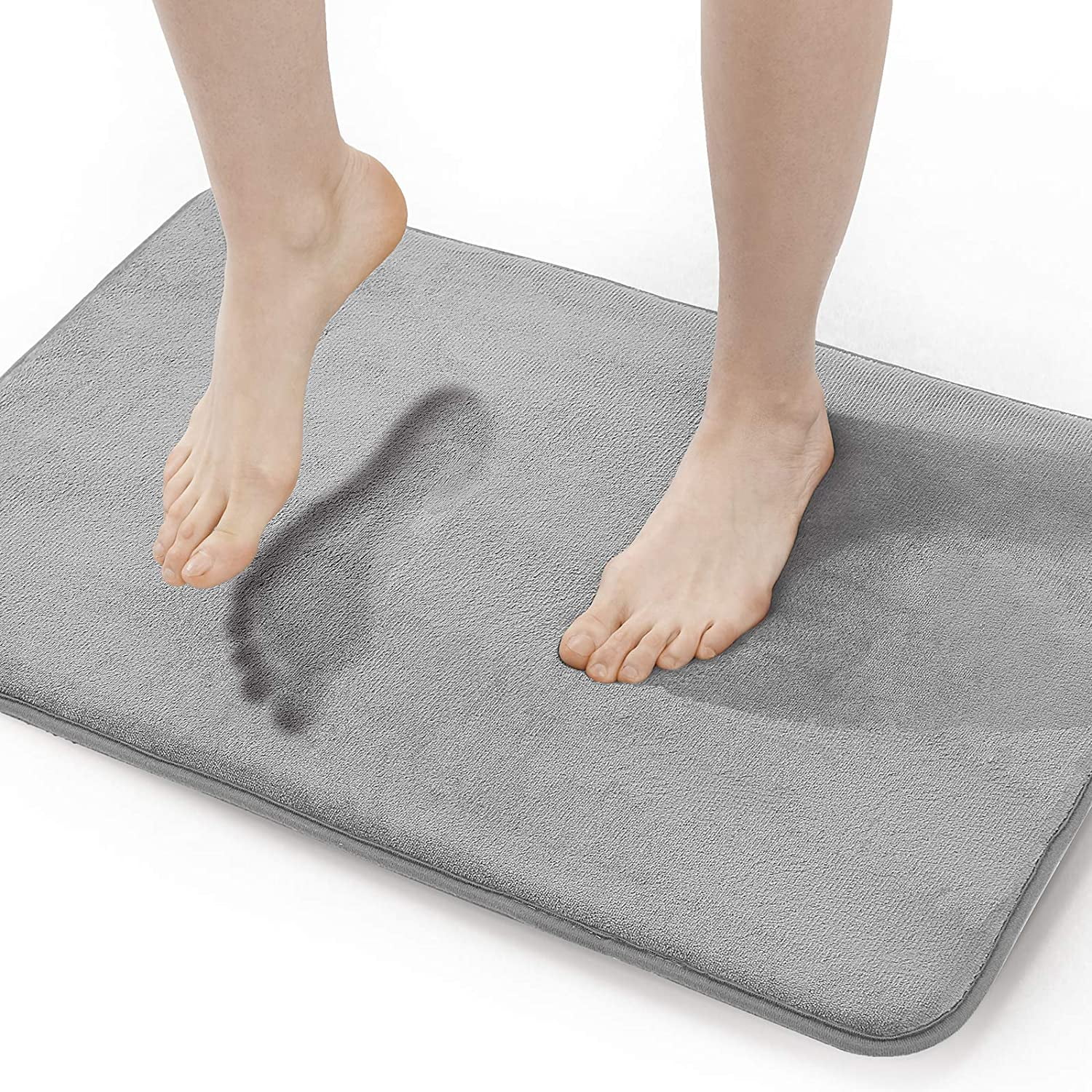 Walensee Memory Foam Bath Rug, 20"x32", Grey, Non Slip Bathroom Mat ...