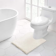 Walensee Non-Slip Bathroom Contour Rugs Chenille Soft Striped Plush Bath Mat, 20" x 24", Ivory