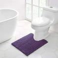 thumbnail image 1 of Walensee Non-Slip Bathroom Contour Rugs Chenille Soft Striped Plush Bath Mat, 20" x 24", Lavender, 1 of 8