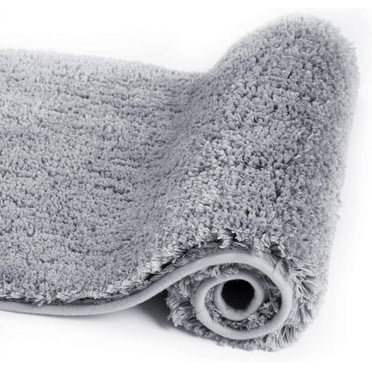 Walensee Shag Bath Rug, Non Slip Bath Mat for Bathroom, 16"x24", Grey, Machine Wash