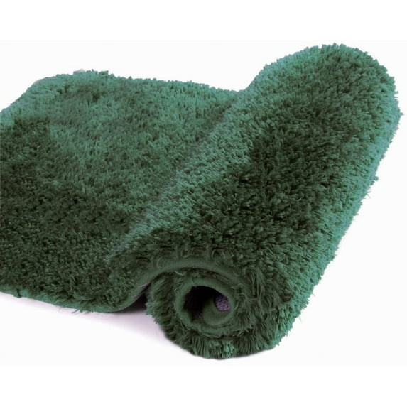 Walensee Shag Bath Rug, Non Slip Bath Mat for Bathroom, 16"x24", Hunter Green, Machine Wash