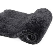 Walensee Shag Bath Rug, Non Slip Bath Mat for Bathroom, 20"x32", Black, Machine Wash