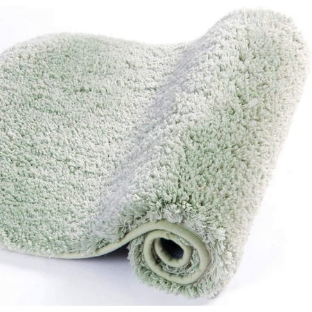 Walensee Shag Bath Rug, Non Slip Bath Mat for Bathroom, 20"x32", Pale Green, Machine Wash
