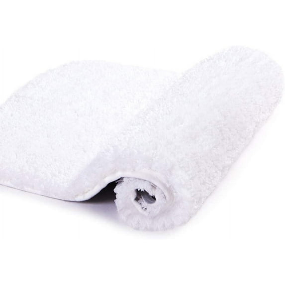 Walensee Shag Bath Rug, Non Slip Bath Mat for Bathroom, 24"x36", White, Machine Wash