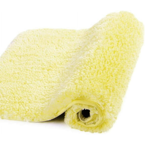 Walensee Shag Bath Rug, Non Slip Bath Mat for Bathroom, 24"x36", Yellow, Machine Wash