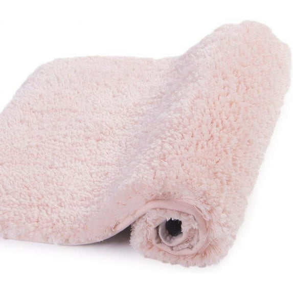 Walensee Shag Bath Rug, Non Slip Bath Mat for Bathroom,24"x40", Blush, Machine Wash