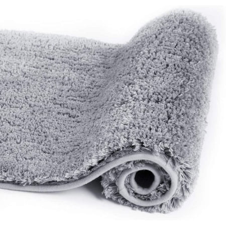 Walensee Shag Bath Rug, Non Slip Bath Mat for Bathroom,24"x40", Grey, Machine Wash