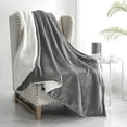 thumbnail image 1 of Walensee Sherpa Fleece Bed Blanket, Fluffy, Soft, Plush, Throw 50"×60", Grey, Machine Wash, 1 of 8