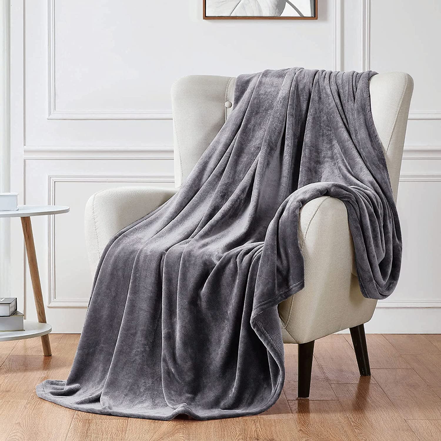 Walensee Ultra Soft Microplush Fleece Queen Blanket, 90" x 90", Dark Grey, Machine Washable - Walmart.com