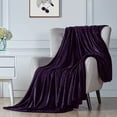 thumbnail image 1 of Walensee Ultra Soft Microplush Fleece Queen Blanket, 90" x 90", Purple, Machine Washable, 1 of 8