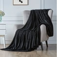 thumbnail image 1 of Walensee Ultra Soft Microplush Fleece Throw Blanket, 50" x 60", Black, Machine Washable, 1 of 8