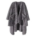 thumbnail image 1 of Walensee Wearable Blanket Sherpa Fleece Blanket, Fuzzy Super Soft Plush Shawl TV Throw Blanket with Pockets, Fluffy Warm Cozy Cape Wrap for Women Adults (Dark Grey, 59” x 63”), 1 of 9