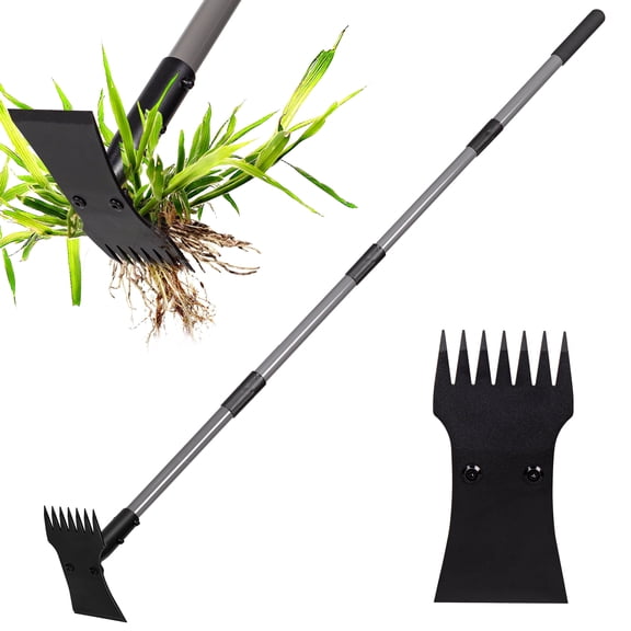 Walensee 64inch Weed Puller Tool with 7-Tines Weed Rake for Gardening, Uprooting Weeding Pull for Yard, Lawn, Patio and Garden