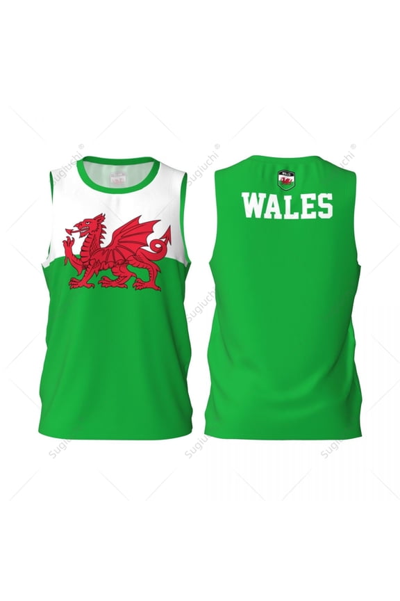 Wales Cymru Flag Men Basketball Sports Jersey Running Fitness Multifunction Sleeveless tshirt Exclusive Custom Name Nunber