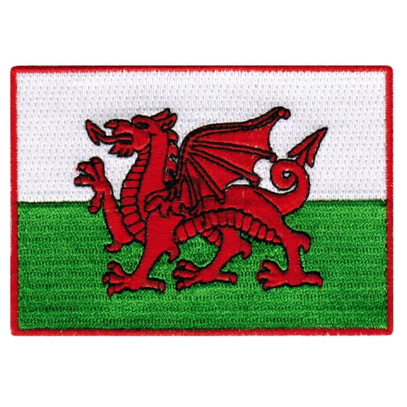 Wales Flag Embroidered Iron-on Patch
